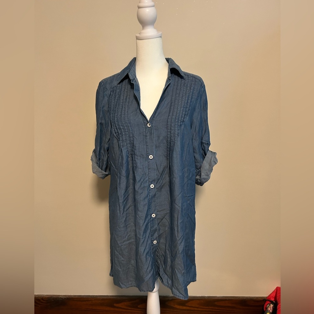 Tommy Bahama Chambray Pintuck Tunic Shirt/Coverup
